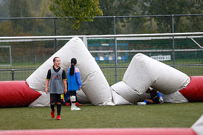 Na Ajax Vrouwen zijn er ook hier wat problemen met het doel... © De Brouwer