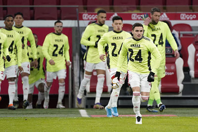 De spelersgroep heeft ook een mooie stunt bedacht om Onana te steunen. © Pro Shots